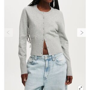 Cotton On Light Gray Button-Up Cardigan